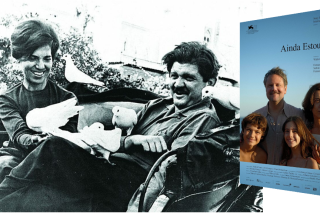 Αριστερά: H Εουνίσε και ο Ρούμπενς Παΐβα το 1964. Δεξιά: Η αφίσα της ταινίας «Είμαι Ακόμη Εδώ»